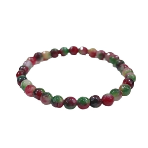 Handmade multicolor natural stone beaded bracelet with faceted agate and turquoise beads