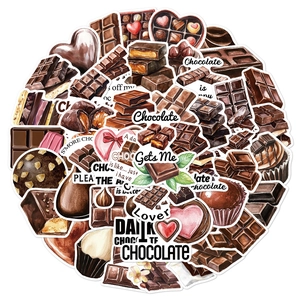 50pcs chocolate theme graffiti stickers for stationery and luggage decoration