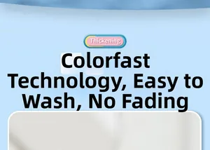 Detail of thickened white fabric showing color fixing process and no-fade technology