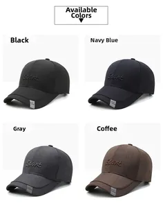 Collage von Baseballkappen in Schwarz, Marine, Grau und Kaffee mit hochwertiger Stickerei