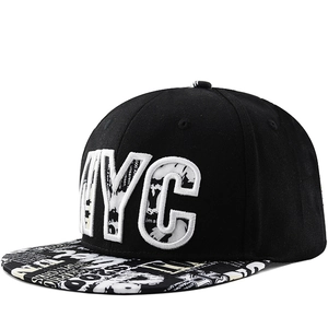 NYC Embroidery Snapback Baseball Cap Cotton Graffiti Print Brim Adjustable Hip Hop Streetwear For Men Women
