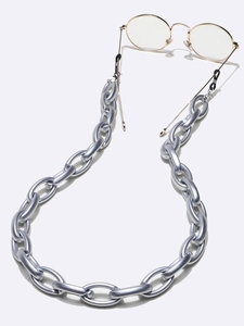 Chaîne de lunettes en acrylique argent mat avec de grands maillons ovales