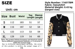 Tabella taglie S-XL per questa giacca con cappuccio outdoor con design patchwork a colori