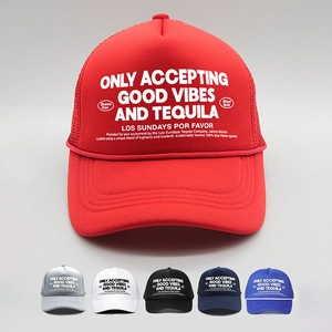 Trucker Hat Mesh Back Foam Front Verstellbare Baseball Cap Mit Dekorativem Seil Slogan Print Sonnenschutz Streetwear