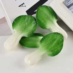 Realistic Shanghai Green Vegetable Keychain PVC Simulated Bok Choy Food Play Model Key Ring Hanging Ornament Decorative