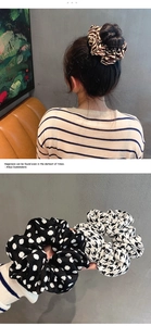 Chic hair scrunchies in zebra, polka dot, and houndstooth patterns on premium linen