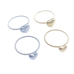 Minimalist Heart Ring Stainless Steel Twisted Rope Band Polished Metal Sweet Love Shape Jewelry For Women