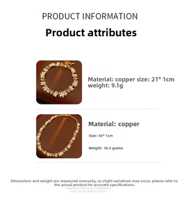 Détails du collier et bracelet avec pendentif carré en zircon et métal de cuivre