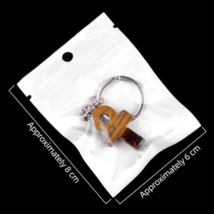 Natural tiger eye stone Ankh cross keychain, 8x6cm Egyptian life symbol pendant
