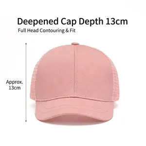 Berretto da baseball rosa traspirante in mesh con profondità 13cm per il sole