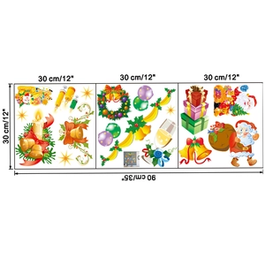 Detailed Christmas wall stickers layout with Santa Claus and festive holiday elements