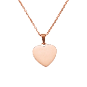Polished rose gold heart pendant necklace for women with a minimalist fine chain design