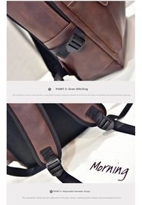 Detailed view of high-quality PU leather stitching and adjustable fabric shoulder strap