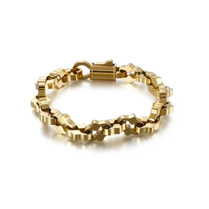 Bracelet À Maillons Géométriques En Acier Inoxydable Style Punk Hip Hop Industriel Bijoux Pour Hommes