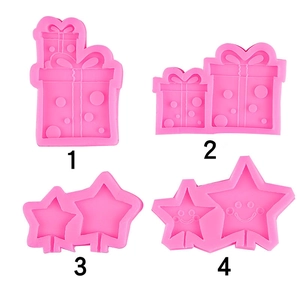 Silicone Baking Molds Bow Gift Box And Smiley Face Star Shapes For Fondant And Chocolate Cake Decoration Baking Accessory