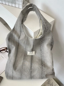 Women Large Capacity Tie-Dye Denim Shoulder Bag Washed Canvas Tote Bag For Daily Shopping Streetwear Retro Style