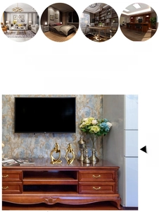 Detail of golden abstract thinker statues in modern office and home living room settings
