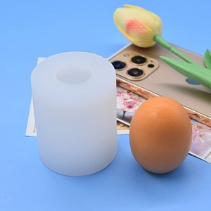 Easter egg textured grid silicone mold for aromatherapy candle making in light blue background