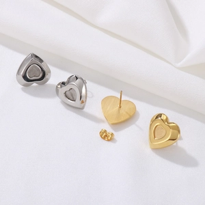 Orecchini A Lobo A Cuore In Acciaio Inossidabile Lucidato Minimalista Gioielli Romantici Per Donna Accessori Quotidiani Regalo Elegante