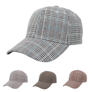 Retro Plaid Baseball Cap Cotton Houndstooth Pattern Adjustable Sunshade Hat Casual Sports Unisex