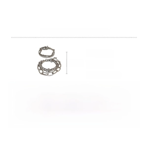 Detailed size specifications for silver-colored alloy chunky chain and woven bracelet set