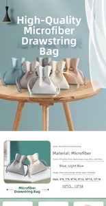 Velvet jewelry drawstring pouches in various colors and six sizes for storage