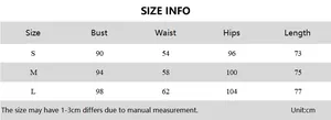 Size information chart for backless solid color furry bodycon dress showing cm measurements