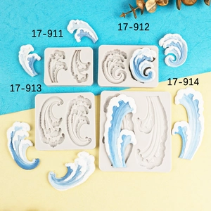 Ocean Wave Silicone Molds For Fondant Cake Chocolate Dessert Decoration DIY Resin Craft Aromatherapy Baking Tools