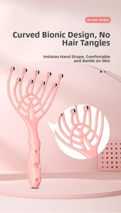 Massaggiatore per testa rosa a forma di polpo con artigli flessibili e sfere in metallo