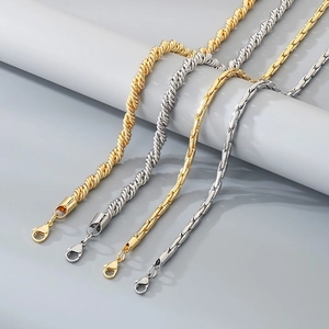 Collier Chaîne Torsadée En Acier Inoxydable Bijoux Hip Hop Mode Pour Hommes Femmes