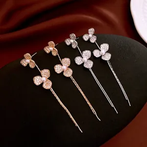 Boucles D'oreilles Gland Fleur Avec Zircon Künstliche Perle Et Tige En Argent Sterling 925 Élégantes Pendantes Pour Femmes