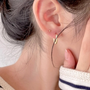 Minimalist 925 sterling silver gold twisted hoop and stud earrings set for women