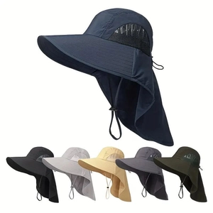 Cappello da Sole all'Aperto da Uomo Con Protezione per il Collo Tesa Larga Anti UV Cappello da Pescatore Traspirante per Escursionismo