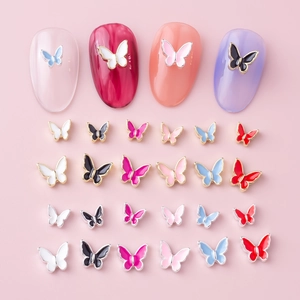 Butterfly Nail Art Charms Alloy Enamel 3D Manicure Decoration Accessories For DIY Nails Jewelry Design