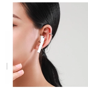 Détail de la boucle d'oreille anti-perte en argent S925 avec chaîne pour écouteurs sans fil