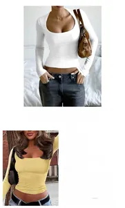 Detailed spec sheet for long sleeve Y2K slim fit T-shirt with fabric composition and size