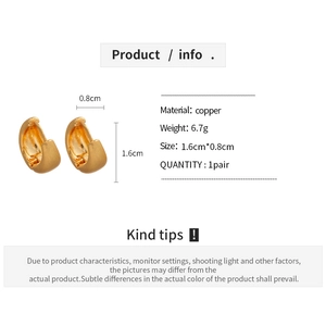 Detailed product dimensions and specifications for these 1.6cm gold geometric earrings