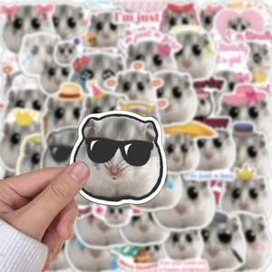 50pcs funny hamster meme stickers waterproof decals for laptop guitar and luggage DIY
