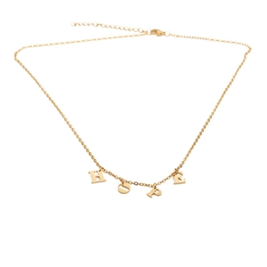 Collier en acier inoxydable doré avec pendentifs lettres HOPE pour femmes et filles