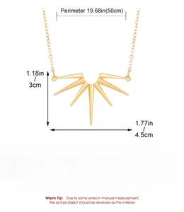 Guide des tailles pour le collier tournesol avec longueur de chaîne et dimensions
