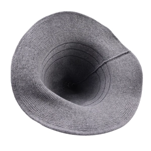 Dark grey knitted wizard bucket hat for Halloween cosplay made of soft warm cotton blend