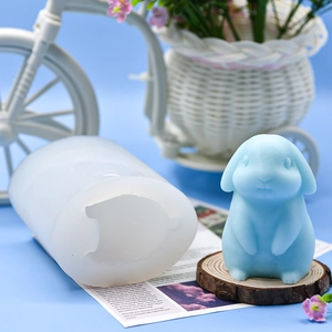 3D cute rabbit silicone mold for DIY aromatherapy candles and handmade soap making
