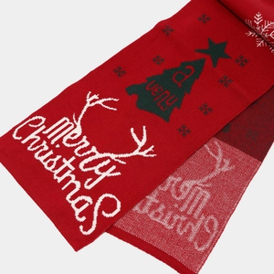 Kids' Christmas deer knit hat scarf and gloves set in red with reindeer patterns