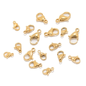 Roestvrijstalen Karabijnsluitingen Vacuüm Verguld 18K Goud Kleur Voor DIY Sieraden Maken Ketting Armband Connector Accessoires