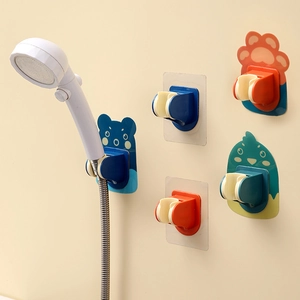 Adjustable Shower Head Holder ABS Plastic Waterproof No Drilling Cartoon Animal Wall Mount Bathroom Bracket For Kids