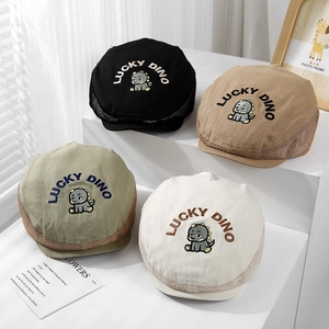 Berretto Per Bambini Ricamo Dinosauro Maglia Traspirante Cappello Con Visiera Protezione Solare Estiva Ragazzi Ragazze