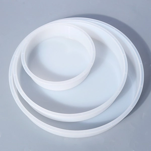 Three-piece set of nested round silicone molds for DIY resin tables and stools