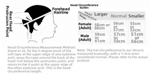 Detailed size chart and measurement guide for mesh newsboy cap head circumference