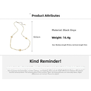 Detail view of black hematite smiley face necklace showing dimensions and weight