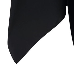 Robe longue noire ajustée asymétrique pour femme avec ceinture élégante incluse